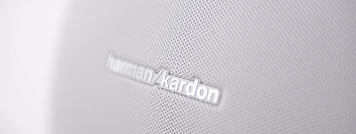 Close up of Harman Kardon speaker grills